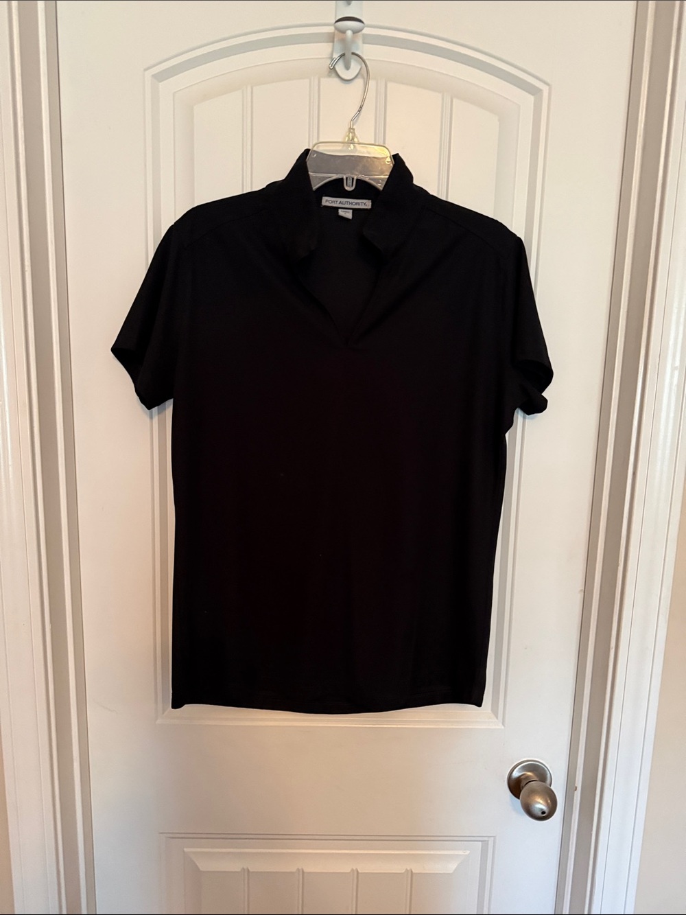 Port Authority Black Short Sleeve Polo Blouse